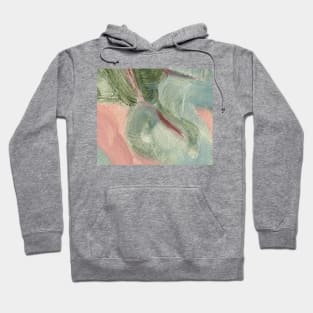 Abstract Oil Painting Herbal Green Pink Blush 1c21 Hoodie